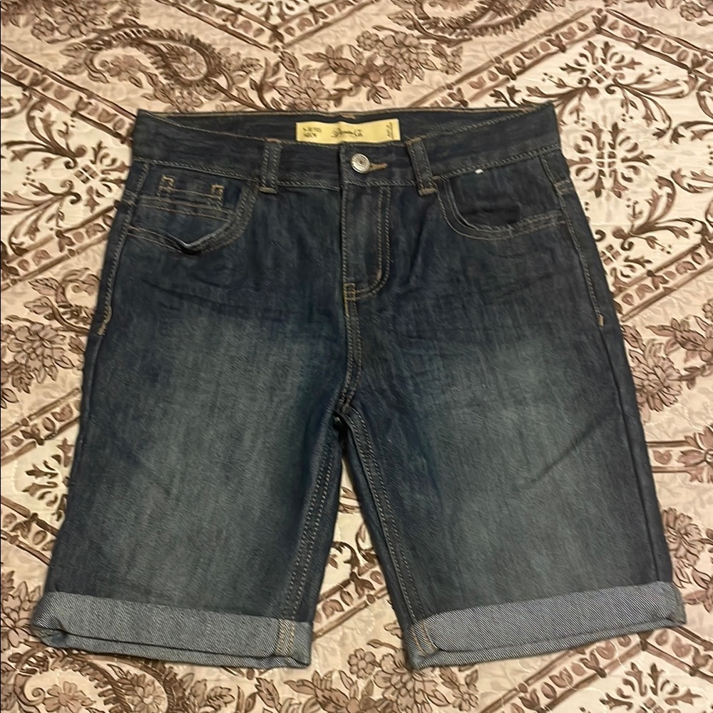 Boy Dark Blue Denim Shorts Sz 9-10Yrs